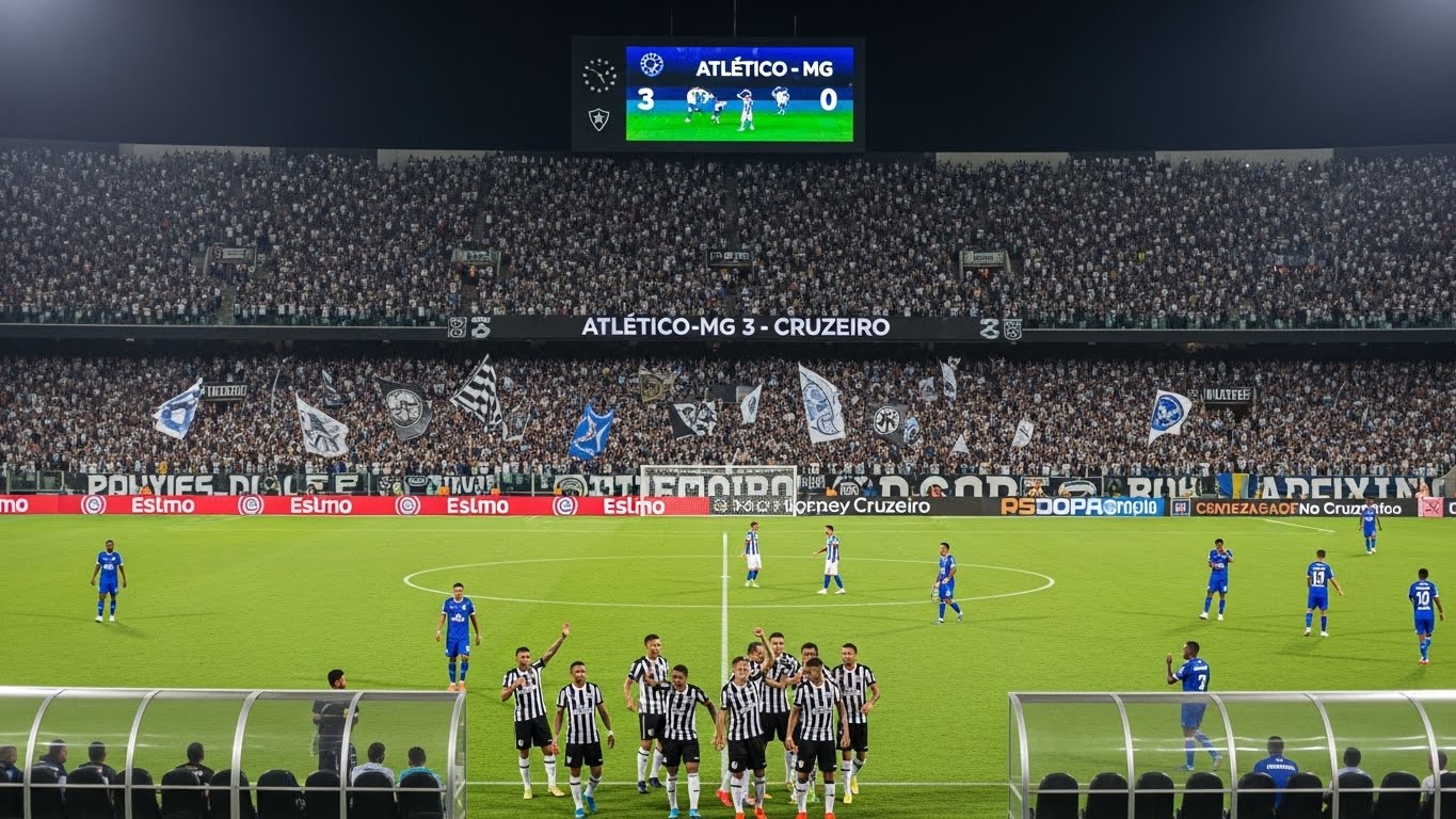 Atlético-MG Domina o Clássico Mineiro com Goleada de 3 x 0 sobre o Cruzeiro