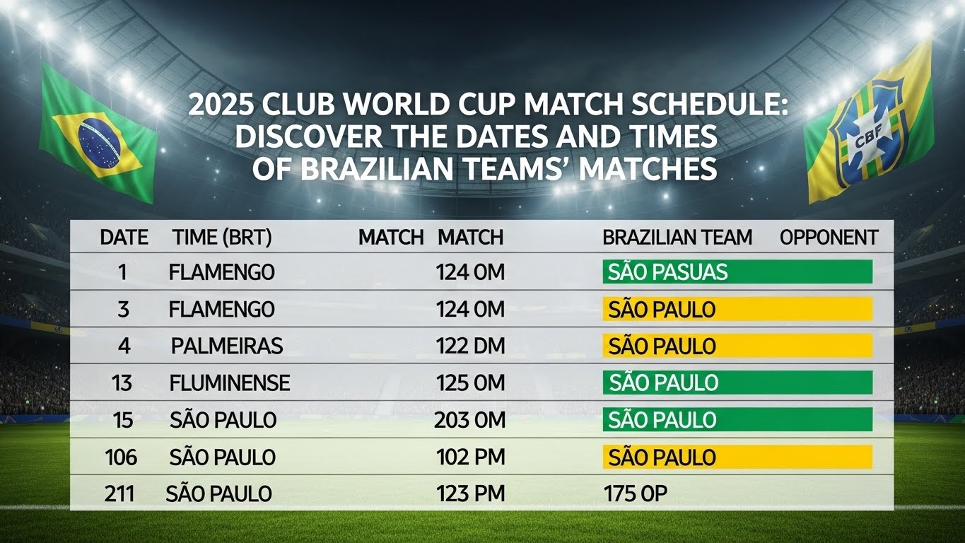 Calendário de Jogos do Mundial de Clubes 2025: Descubra as Datas e Horários das Partidas dos Brasileiros